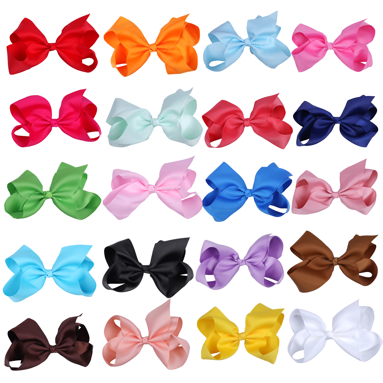 20 Pcs 6'' Infant Baby Girl Large Boutique Hair Bows Alligator Clips For Teens Girls Women