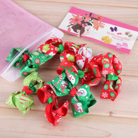 8 Pcs 3 Inch Baby Girls Christmas Gift Head Bow Hair Bow Clips Barrettes