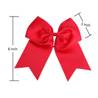 12 Pcs 8“ Red Jumbo Cheer Bows Ponytail Holder Cheerleading Bows Hair Tie for Teens Girl