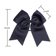 12 Pcs 8“ Black Jumbo Cheer Bows Ponytail Holder Cheerleading Bows Hair Tie for Teens Girl