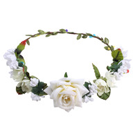 Ivory Rose Flower Crown for Wedding Festival Headband Flower Wreath Garland Headpiece for Women Wedding