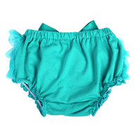 Teal Ruffle Bloomer Diaper Cover for Baby Girls Toddlers