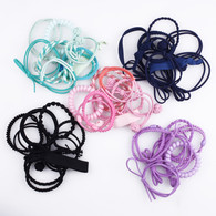 Hair Ties 5 Solid Colors Elastics Ponytail Holders Bracelet Baby Girls Women 45 Set