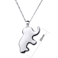 Alloy Elephant Crystal Pendant Necklace Girl Kids Gift Rhodium-plated