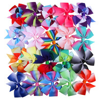 Boutique Hair Bow Rainbow Pinwheel 3 Inch 20 Pcs Hair Clips For Baby Girls Toddlers